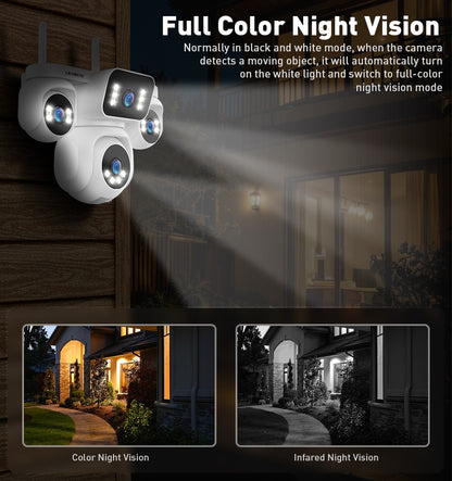 LS VISION 20MP IP Camera with 5m Cord 12X Zoom WiFi Security Cameras 4 Screens Night Vision Human Detection Auto Tracking HiEasy