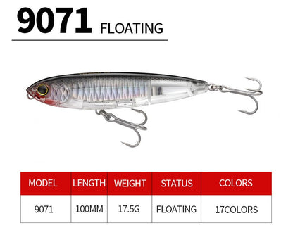 17g Surface Pencil Fishing Lures Walk the Dog Floating Wobbler Laser Artificial Bait for Trout Bass Seawater Swimbait Supplies