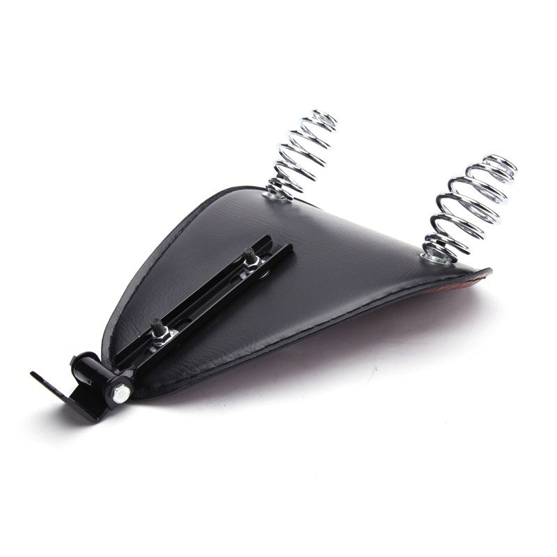 Banco Solo de Couro com Estampa de Jacaré Retrô para Motocicleta Harley Chopper Bobber Honda Yamaha Xs650 Marrom/Preto