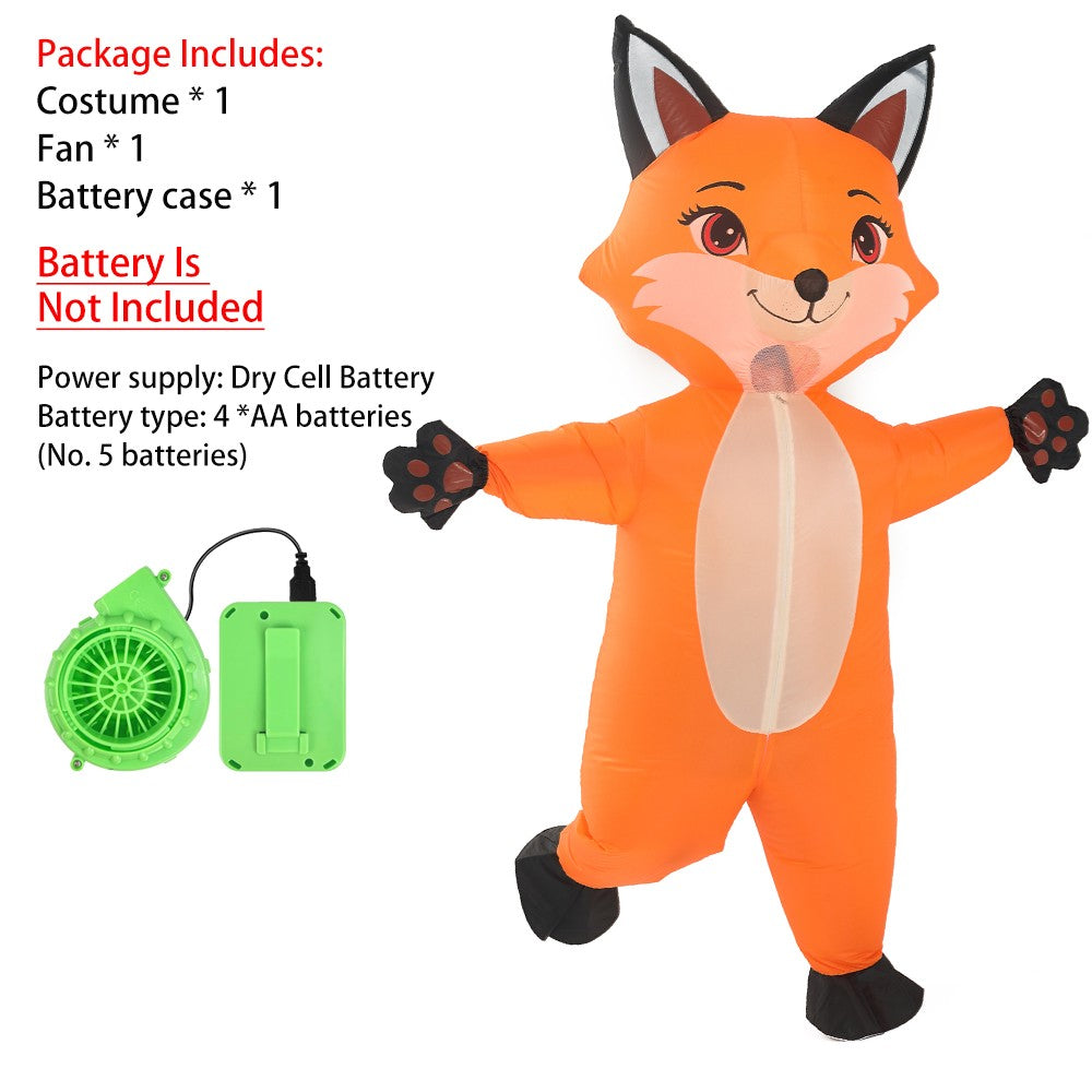 Inflatable Fox Costume Adult Blow Up Orange Fox for Adult Funny Suit for Cosplay Carnival Roleplay Fancy Halloween Party Apparel