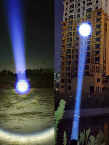 10000mAh High Power LED Flashlight Long Range 5000M Rechargeable Tactical Torch Ultra Powerful Outdoor Hand Lamp Camping Lantern