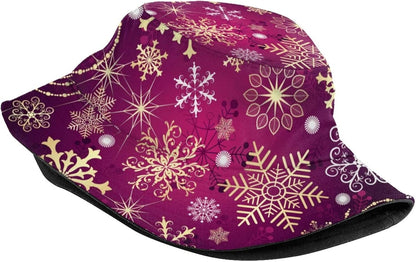 Funny Christmas Bucket Hat New Year Fisherman Hat for Women Men Packable Outdoor Travel Beach Sun Cap