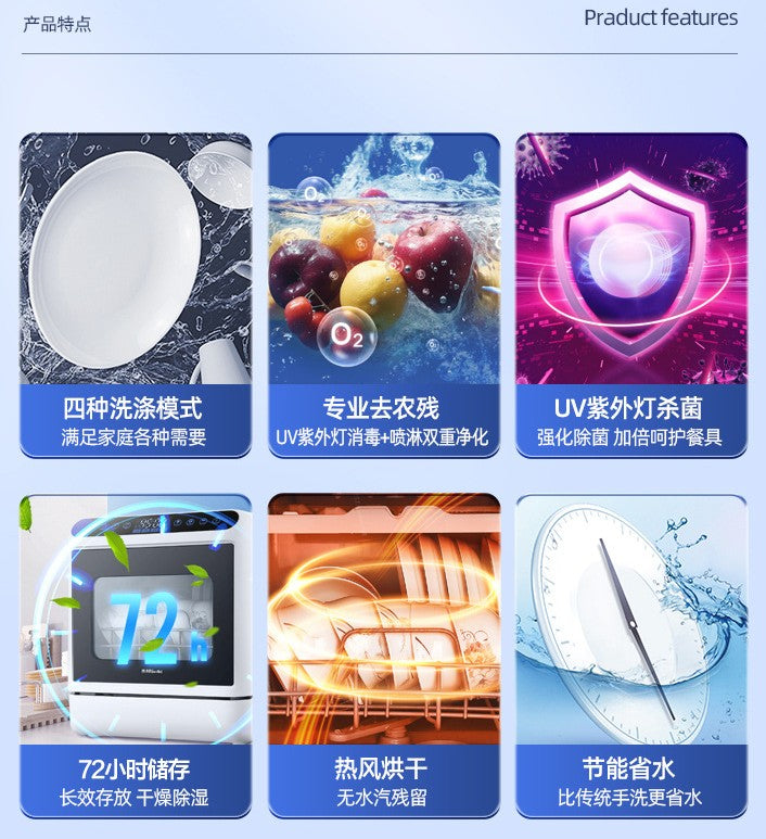 Large Built In Kitchen Dishwasher Portable Freestanding Intelligent Dish Washing Machine For Home Apartment Small Family Use
