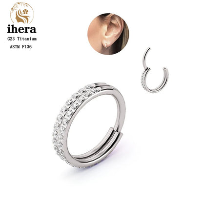 G23 Titânio Anel de Nariz Clicker Orelha Cartilagem Tragus Hélix Daith Brincos Redondos Argolas Zircônia Cúbica 16G Segmento Articulado Joia de Piercing Corporal