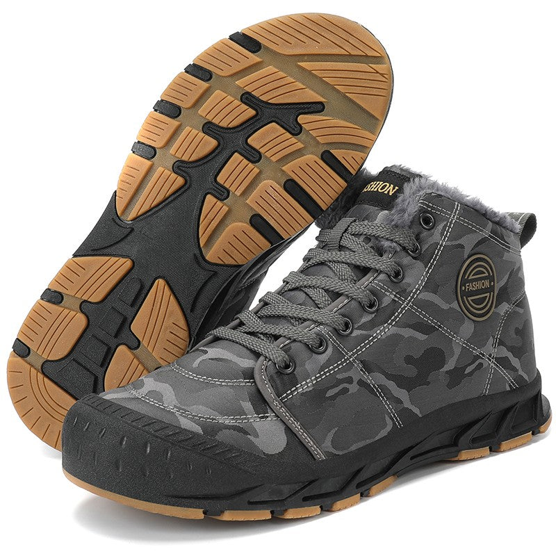 Botas de Neve Masculinas de Inverno Super Quentes Botas de Caminhada Masculinas Impermeáveis Botas Masculinas de Exterior Tênis Antiderrapantes de Borracha Botas Masculinas de Trabalho de Cano Curto