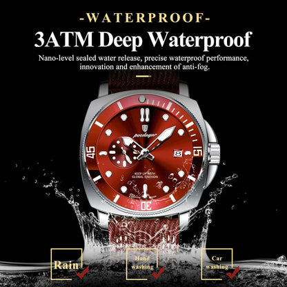 POEDAGAR Luxury Fashion Man Watch Luminous Waterproof Date Sport Watches For Men Nylon Leather Quartz Business Men's Clock Reloj