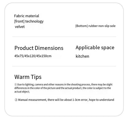 Diatomaceous Earth Absorbent Anti-fouling Kitchen Floor Mats Bathroom Anti-slip Rugs Kitchen Scrubbable Long Carpet