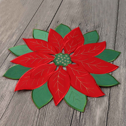 4/2PCS 35X35CM Christmas Embroidered Table Flag Tablecloth European Embroidered Placemat Modern Nordic Circular Cover Tablecloth