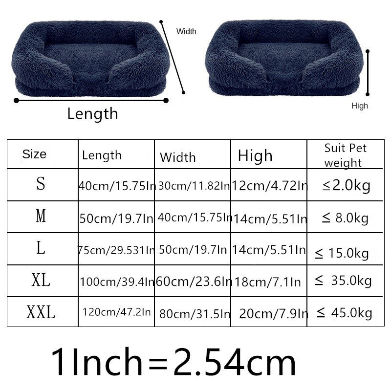Cama Grande Para Cães Cama Para Cães De Pelúcia Inverno Almofada Espessada Cama Para Dormir De Cães Sofá Almofada Removível Canil Quadrado Para Cães Pequenos E Grandes