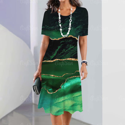 2024 New Women's Dresses Graphic Print Elegant & Beautiful Midi Dresses Plus Siz