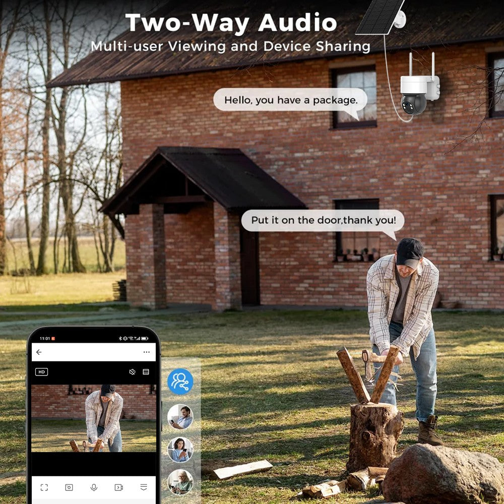 Tuya SmartLife WIFI 3MP IP65 Waterproof Human Tracking Full Color Night Vision Surveillance Smart Security Solar CCTV IP Camera