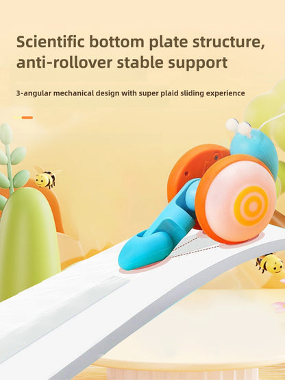 Children's Pull-Along Snail Toy, Baby Learning to Walk and Crawl Toy, Pull String Leash with Lights and Music