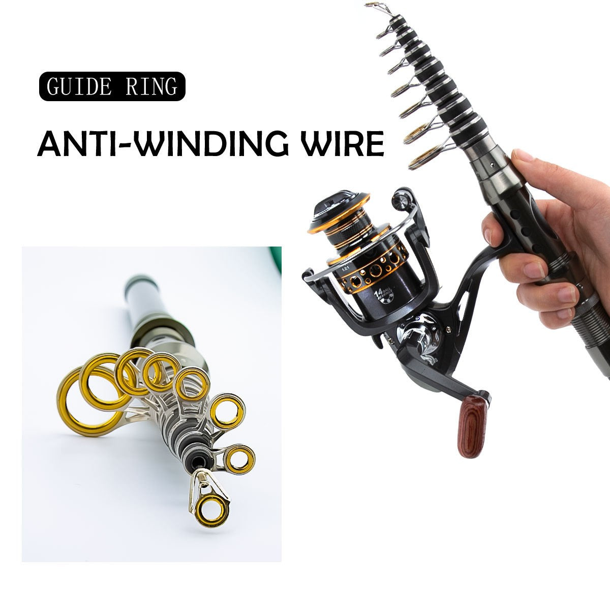 1.8-3m Carbon Fiber Fishing Rods and Reel Combo Super Hard Telescopic Fishing Pole Spinning Reel Kit