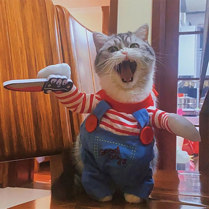 Fantasia de Halloween para Cães e Gatos Pequenos e Médios, Roupa Engraçada de Transformação Animal para Cães e Gatos, para Festas e Cosplay