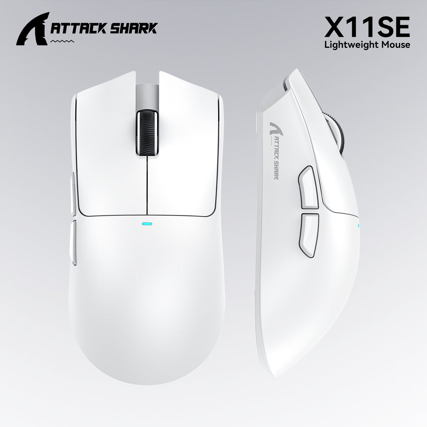 X11 ATTACK SHARK X11SE Mouse Gamer Sem Fio 22000 DPI, Sensor PixArt PAW3311, BT/2.4G/Com Fio, 59g Leve, 2000W Cliques