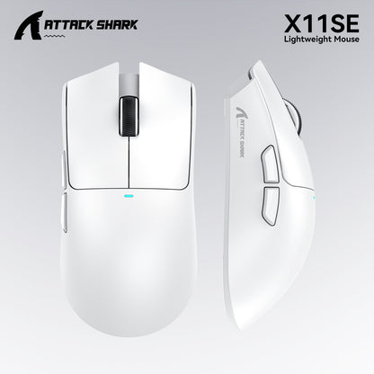 X11 ATTACK SHARK X11SE Mouse Gamer Sem Fio 22000 DPI, Sensor PixArt PAW3311, BT/2.4G/Com Fio, 59g Leve, 2000W Cliques