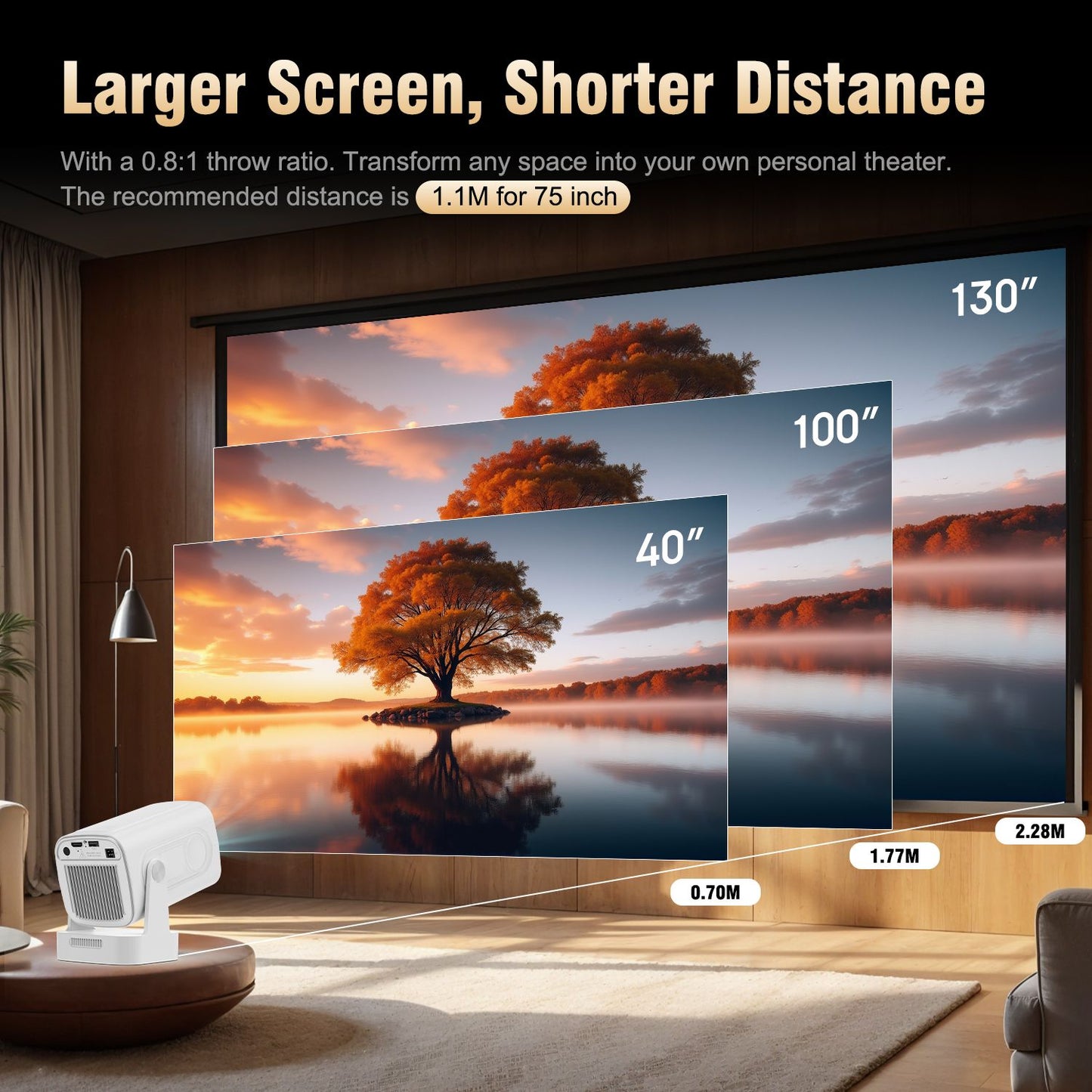 Magcubic HY310 Auto Focus 4K HD Mini Projector 330ANSI 1080P Android 11 Portable Cinema 5W Speaker Air Mouse Voice Control HY300