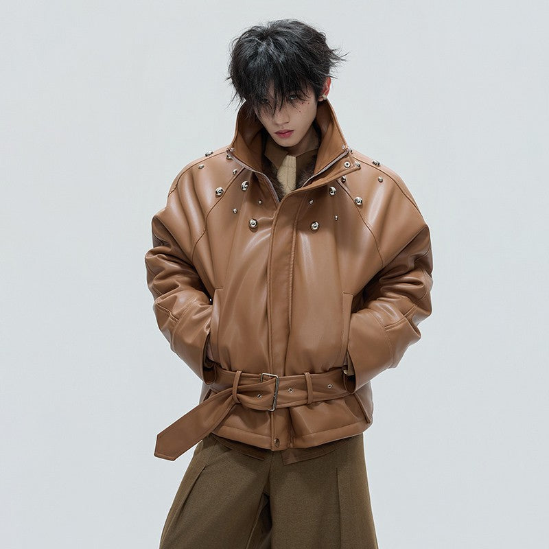 LUZHEN Winter Fashion High Quality Reversible Design Fur Liner Warm Leather Parka Men Original 2025 New Niche Padded Coat JY4797