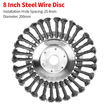 Lawn Mower Weeding Disc 8 Inch Wire Weeding Wheel Garden Tool Lawn Mower Accessories Twisted Wire Disc Type Wire Wheel