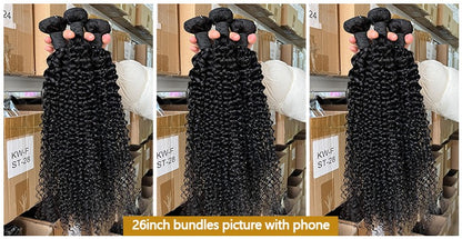 Cabelo Cacheado Tipo Kinky Cacheado 3 Peças 26 Polegadas Completo Cacheado Birmanês 100% Cabelo Humano de Alta Densidade Extensão de Cabelo Jerry Cacheado Bruto