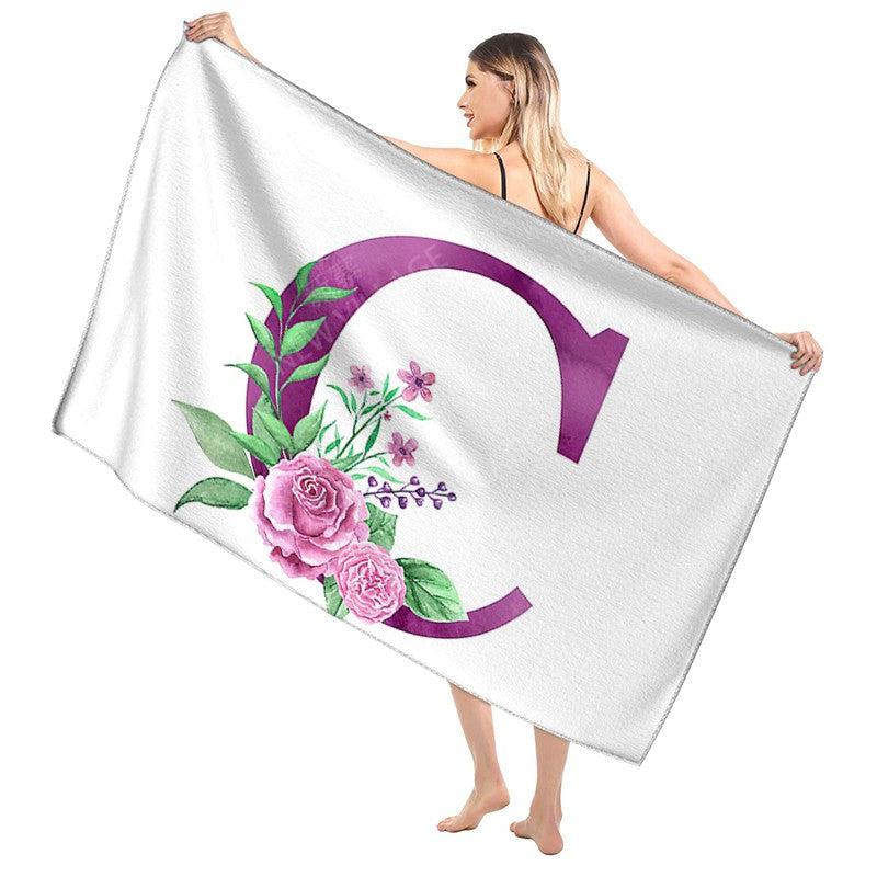 Toalha de banho para adultos, toalha de sauna, toalha de praia grande, toalha de academia, toalha de hotel grande, toalha de banho para mulher, microfibra de secagem rápida, letra simples.