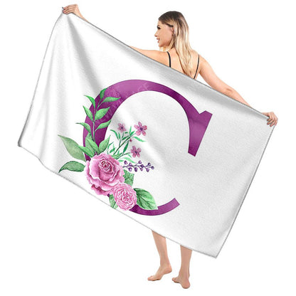 Toalha de banho para adultos, toalha de sauna, toalha de praia grande, toalha de academia, toalha de hotel grande, toalha de banho para mulher, microfibra de secagem rápida, letra simples.