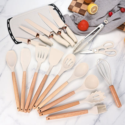 19 conjuntos de facas de cozinha com suporte para facas, conjunto de facas de cozinha profissionais de aço inoxidável com alto teor de carbono, presentes de feriado
