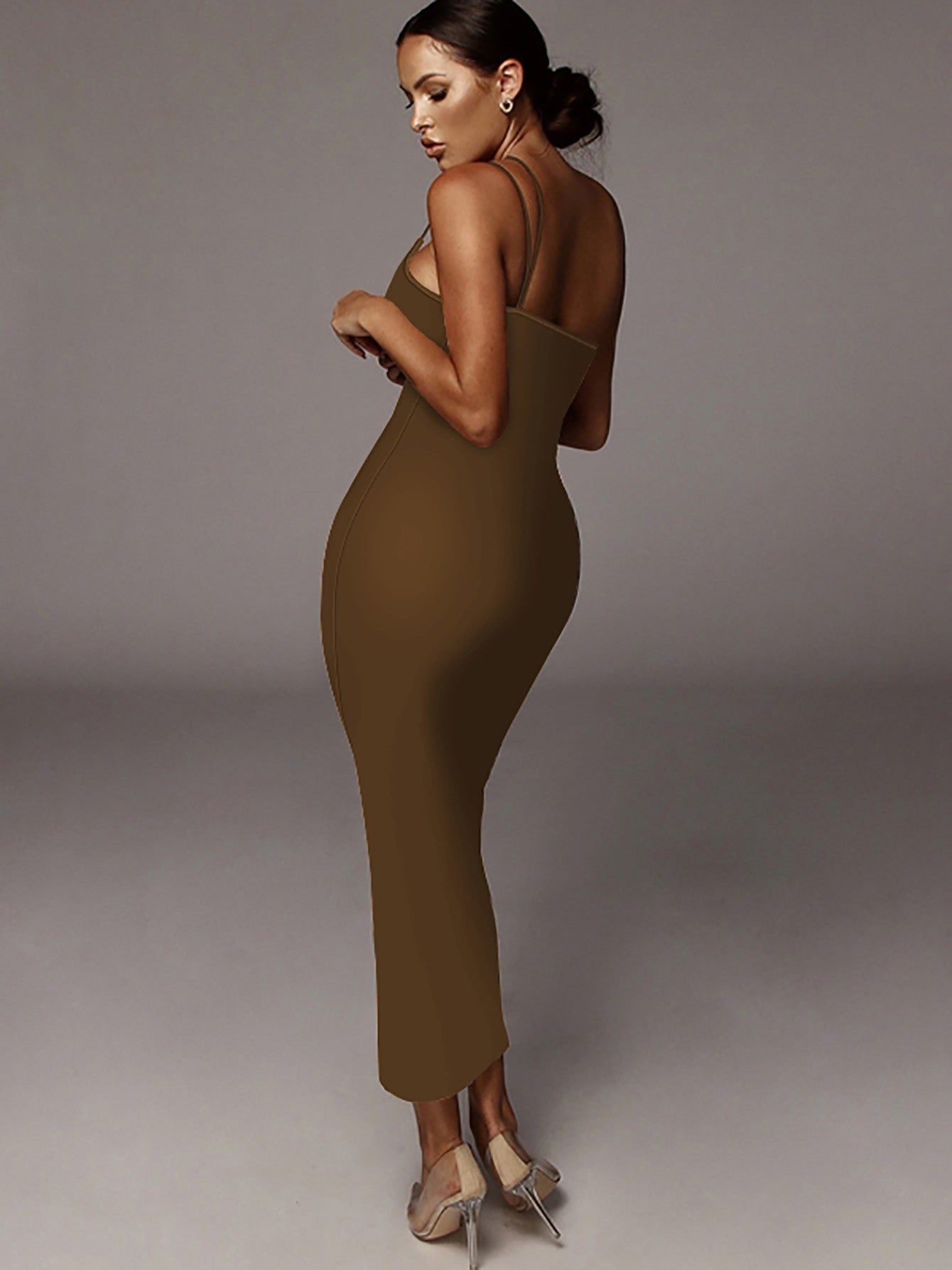 Dulzura Women Party Club Evening Streetwear Leopard Bodycon Midi Dress 2024 Summ
