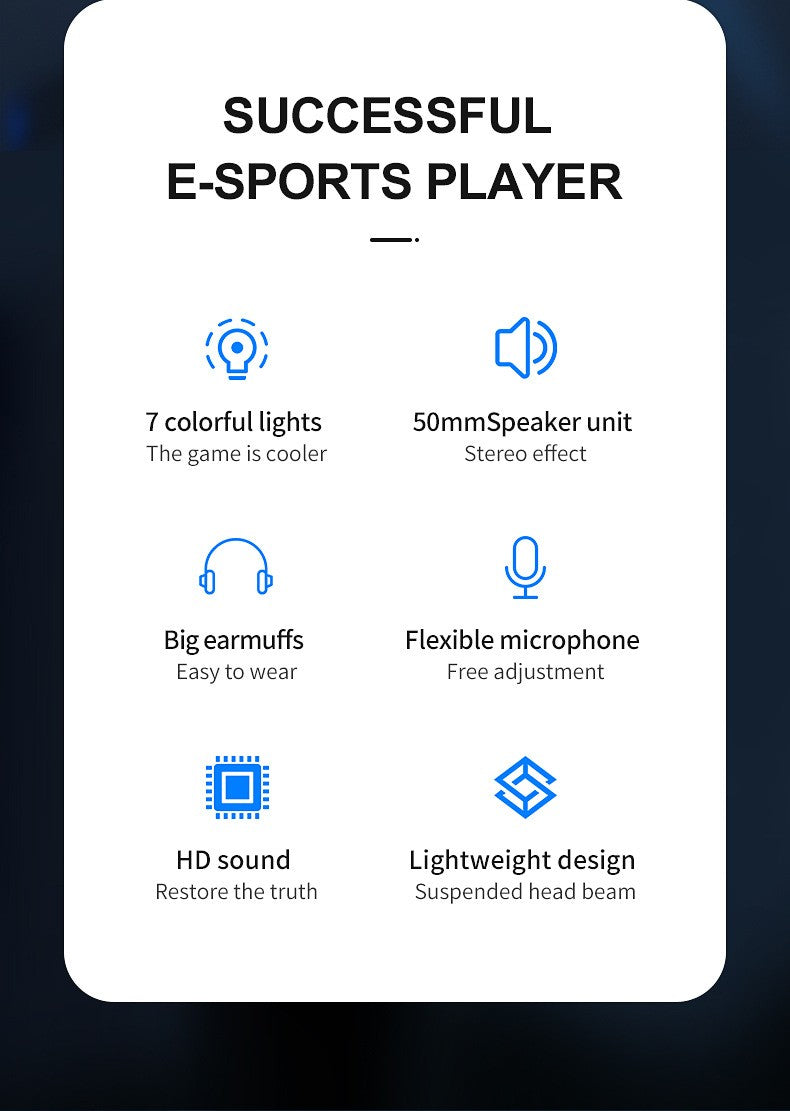 G58 G60 Gaming Headset 7.1 Stereo SVirtual Surround Bass Earphone Headphone with Mic LED Light for Computer PC Gamer Foldable