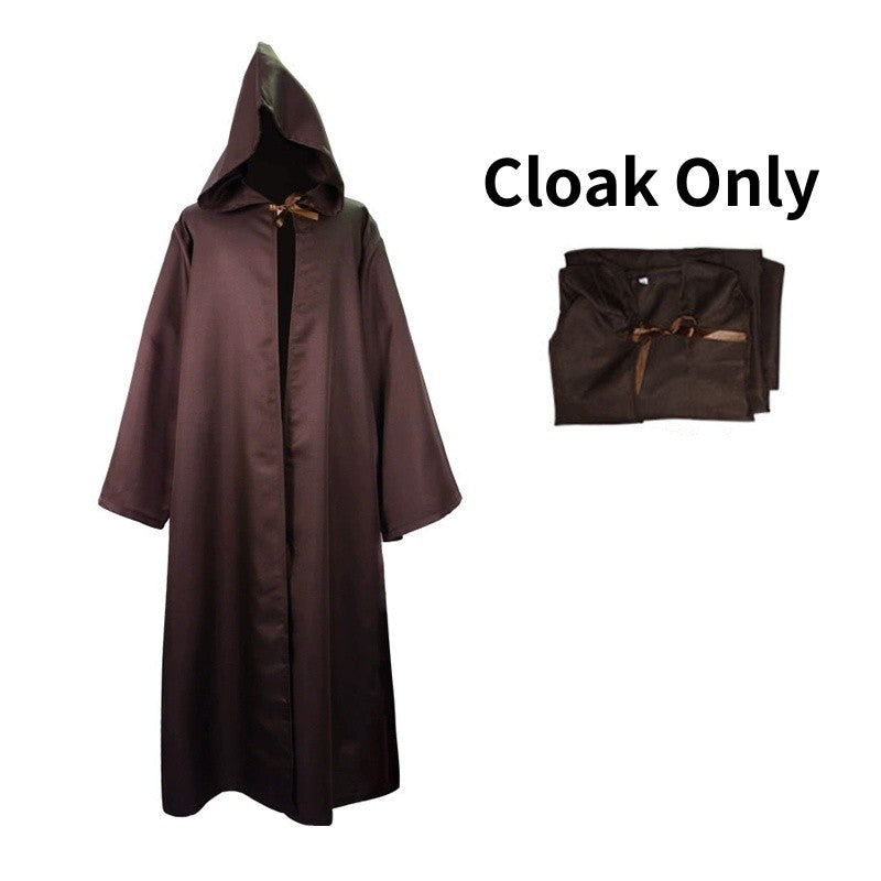 Realistic Jedi Costume Obi-Wan Kenobi Adult Cosplay Jedi Warrior Cosplay Hooded Cloak Clothing Suit Halloween Party Costumes