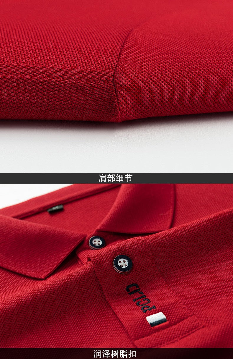 Summer New Embroidered Cotton Short Sleeved Polo Shirt for Men's Fashion, Casual, Comfortable, and Breathable T-shirt Top