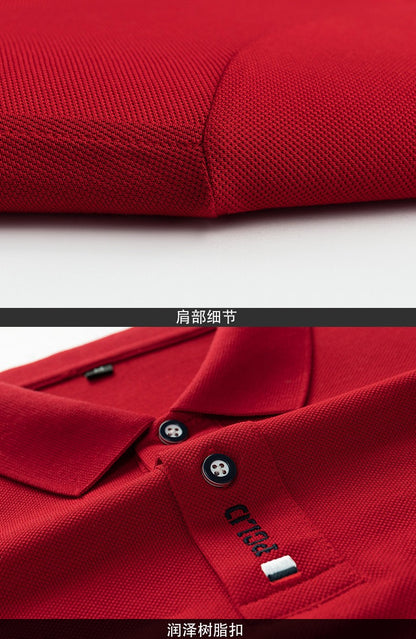 Summer New Embroidered Cotton Short Sleeved Polo Shirt for Men's Fashion, Casual, Comfortable, and Breathable T-shirt Top