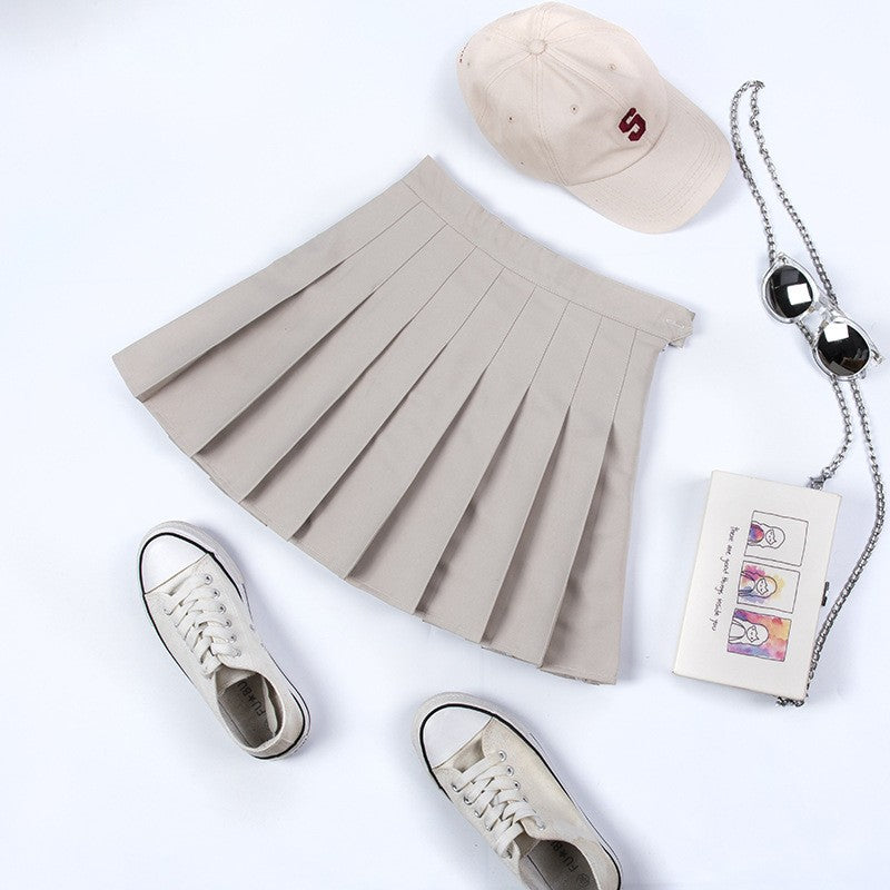 Harajuku Short Skirt New Korean Women Zipper High Waist School Girl Pleated Plaid Sexy Mini Preppy Style Falda Sexy Mujer