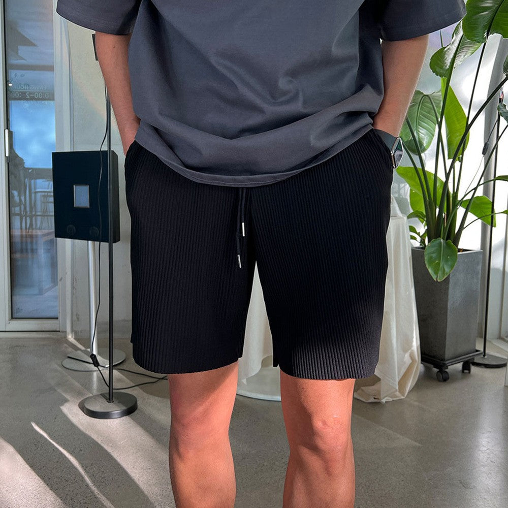 Men's Summer Quick Dry Breathable Gym Fitness Sports Running Ruffled Casual Shorts Workout Jogger Short Pants Loose Sweatpants