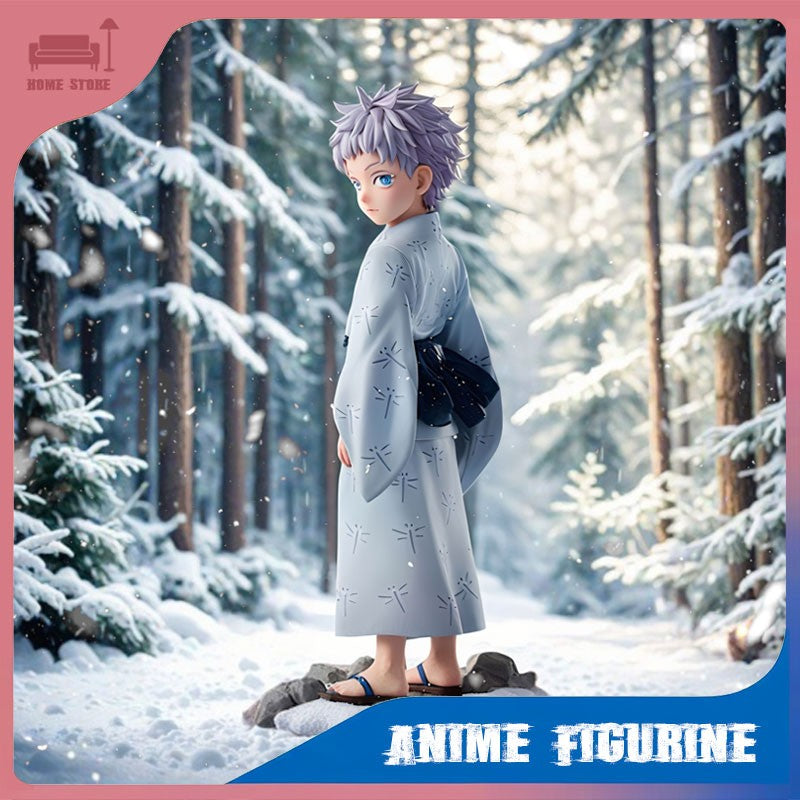 Boneco de Anime Jujutsu Kaisen Satoru Gojo Q Version Boneco de Ação Fofo Enfeite de Mesa de Anime Modelo de PVC Estátua Coleção Brinquedo Presente