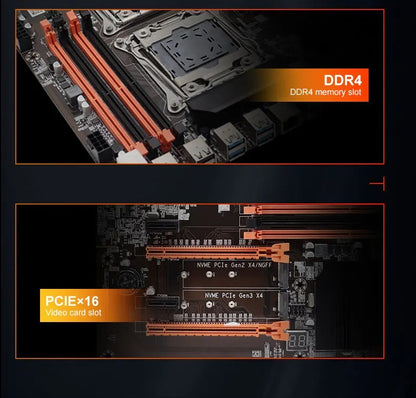 MOUGOl X99 Dual CPU Gaming Motherboard DDR4 M.2 NVME USB3.0 E-ATX LGA2011-3 Support Xeon E5 2680 V4 CPU Server Motherboard