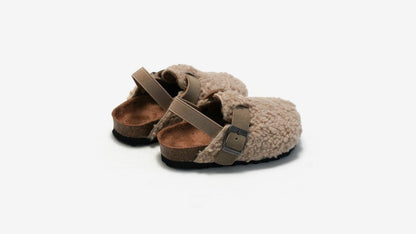 Children's Fleece Elastic Clogs Baby Boys Girls Plush Slipper Toddler Prewalker Footwear Winter Warm Soft Sole Shoes