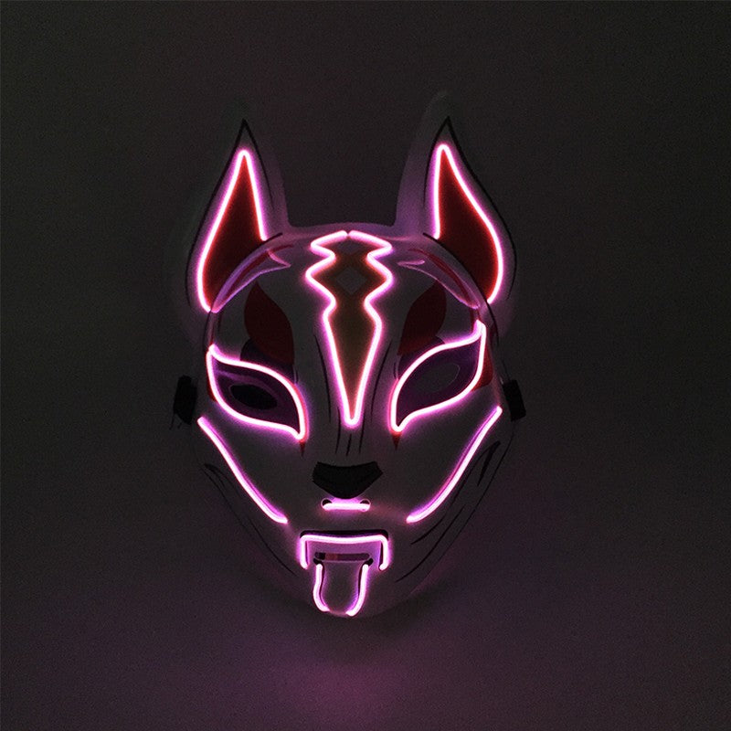 Cool Neon Light up Fox Mask Men Luminous Disguise Masks Glow in the Dark Cosplay Costume Trick or Treat Decoration