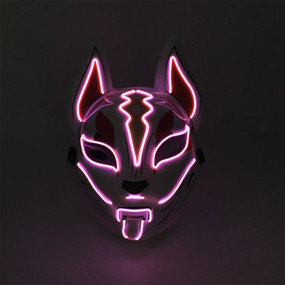 Cool Neon Light up Fox Mask Men Luminous Disguise Masks Glow in the Dark Cosplay Costume Trick or Treat Decoration