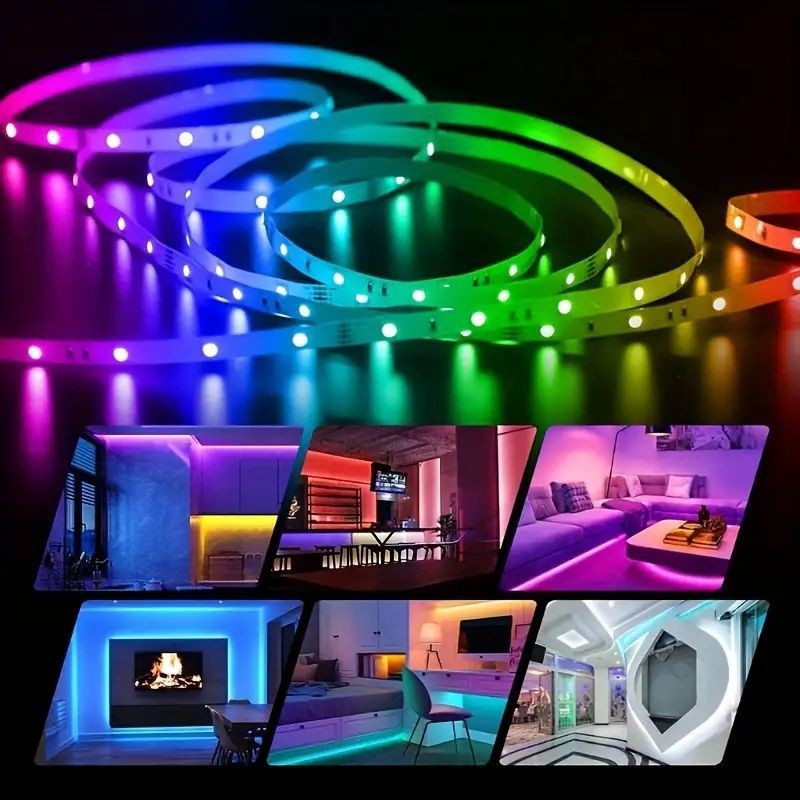 Motorcycle LED Strip Lights 5050 RGB Bluetooth APP Remote Control USB Christmas Decorative Lights for Motorcycle Room Decor