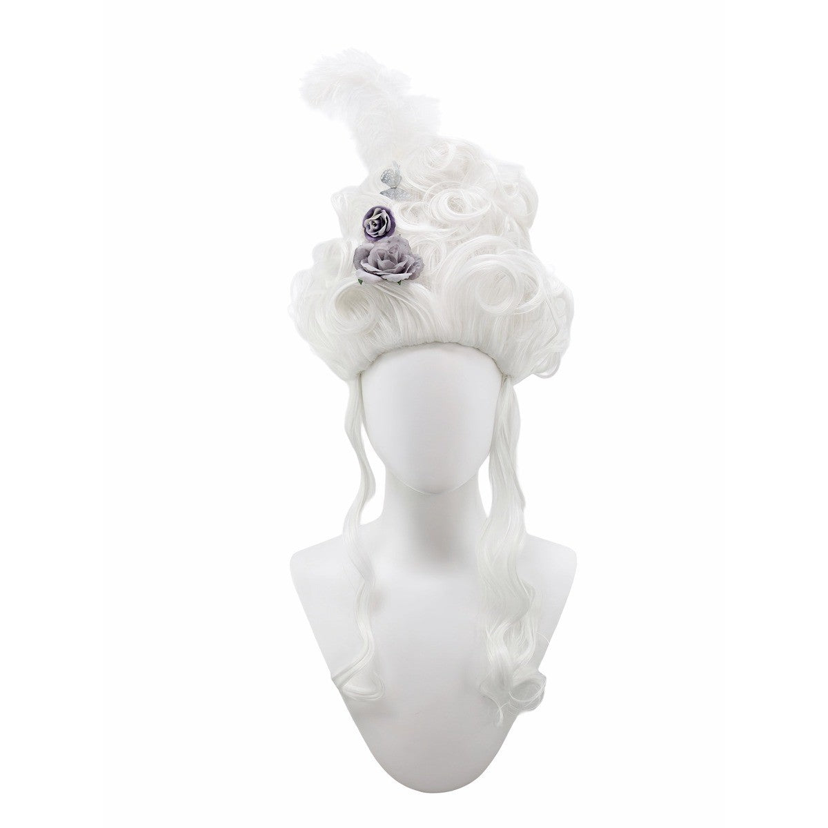 Pink Fluffy High-Top high quality Synthetic Wig | Queen's Hairstyle with Feather Flowers | Wig for Queen Cosplay