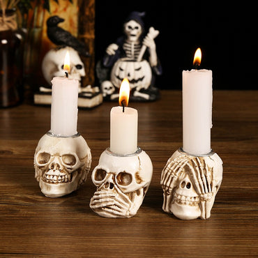 Halloween Skull Candlestick Script Kill Movie Props Skull Candlestick Ghost Festival Horror Decoration Chamber of Secrets Escape