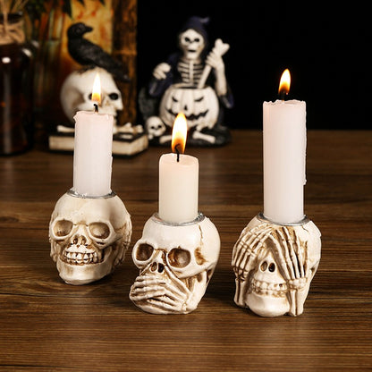 Halloween Skull Candlestick Script Kill Movie Props Skull Candlestick Ghost Festival Horror Decoration Chamber of Secrets Escape