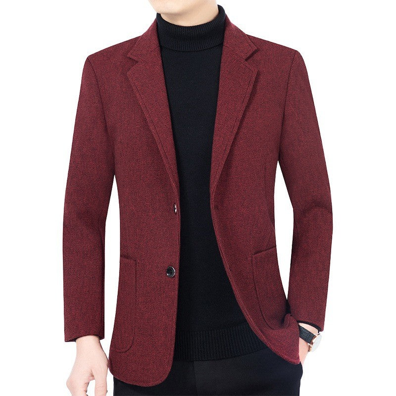 2025 Spring/ Autumn New Men's Blazer - Business Casual Single Suit Jacket for Middle-Aged Gentlemen