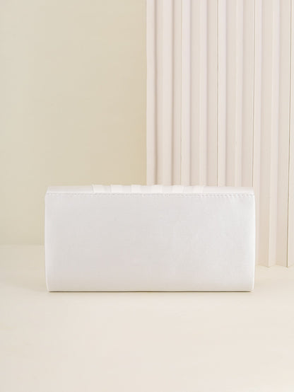 Ladies Dinner Bag Pleated Solid Color Clutch Party Dinner Wedding Light Luxury Envelope Evening Bag for Prom, Dinner/Banquet