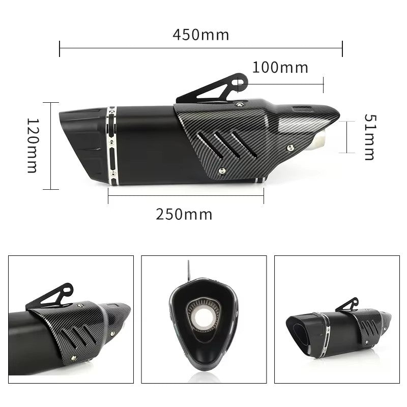 Universal 51mm Muffler Escape Stainless Motorcycle Exhaust AKR for Ninja Z400 250 Z900 ZX6R KTM RC 125 250 390 for YAMAHA R6 R3