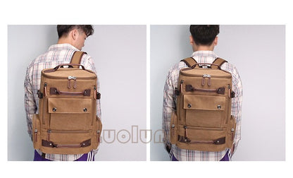 Mochila Masculina Vintage Lona Mochila Escolar Masculina Bolsas de Viagem Mochila de Grande Capacidade Mochila para Laptop Bolsa de Alta Qualidade