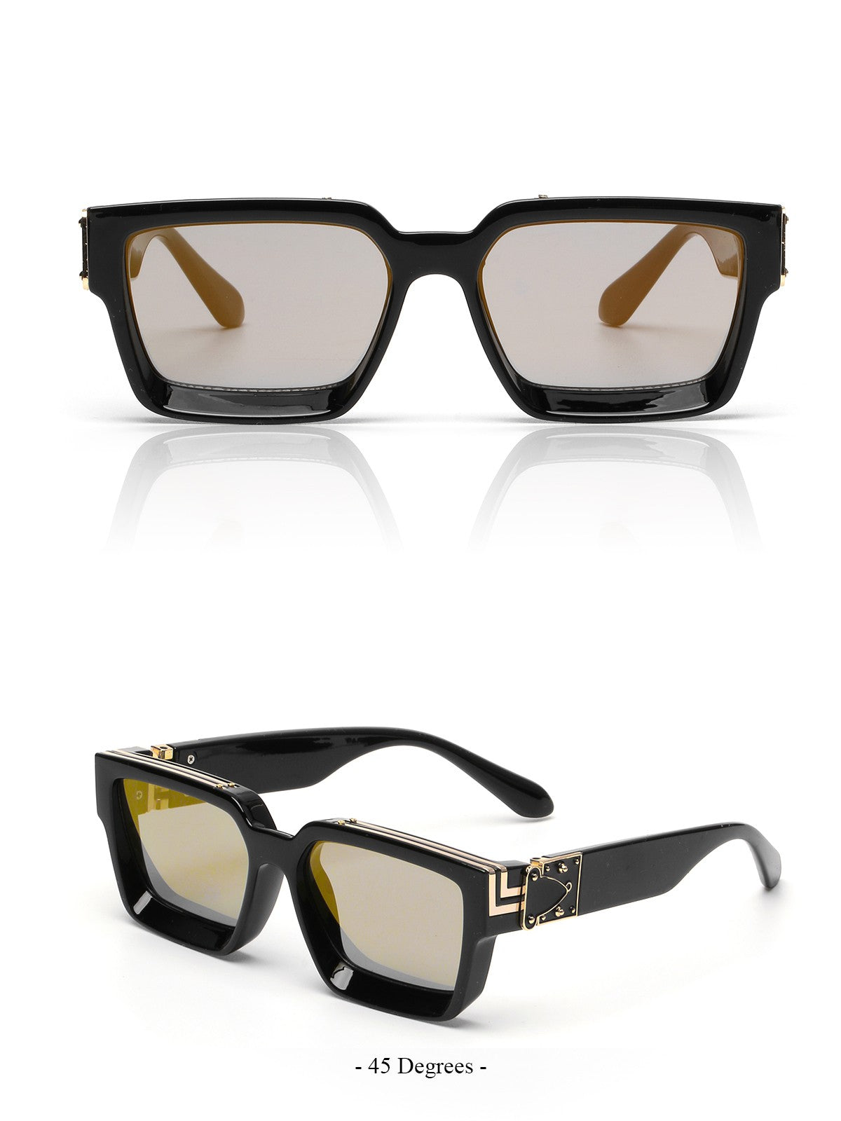 Ruiao Retro Black Millionaire Shades Luxury Sunglasses 2025 For Men Designer Famous Brand Square Sun Glasses Man Women Sunglass