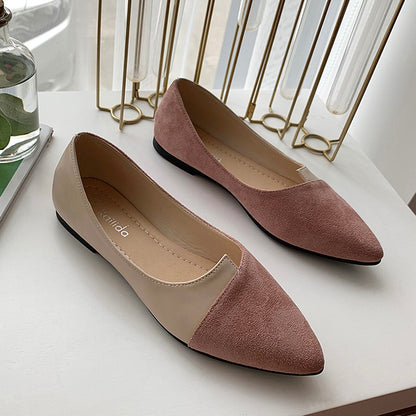 Women Splice Color Flats Fashion Pointed Toe Ballerina Ballet Flat Slip On Shoes ????????? ?????? Sandalias De Mujer Chaussure