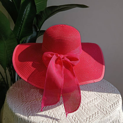 Summer straw hat 2025 large brim outdoor sun protection sun hat travel vacation foldable beach hat  sombrero para sol mujer